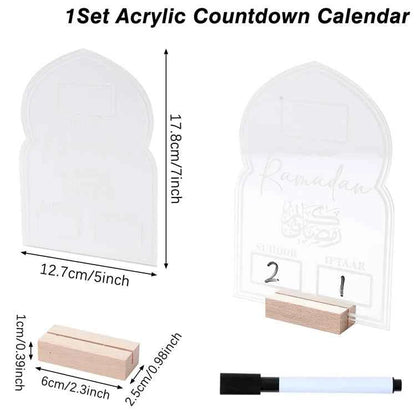 Ramadan Countdown Calendar Eid Mubarak Ornament Ramadan Decoration 2026 For Home Ramadan Kareem Islamic Muslim Party Decor Gifts