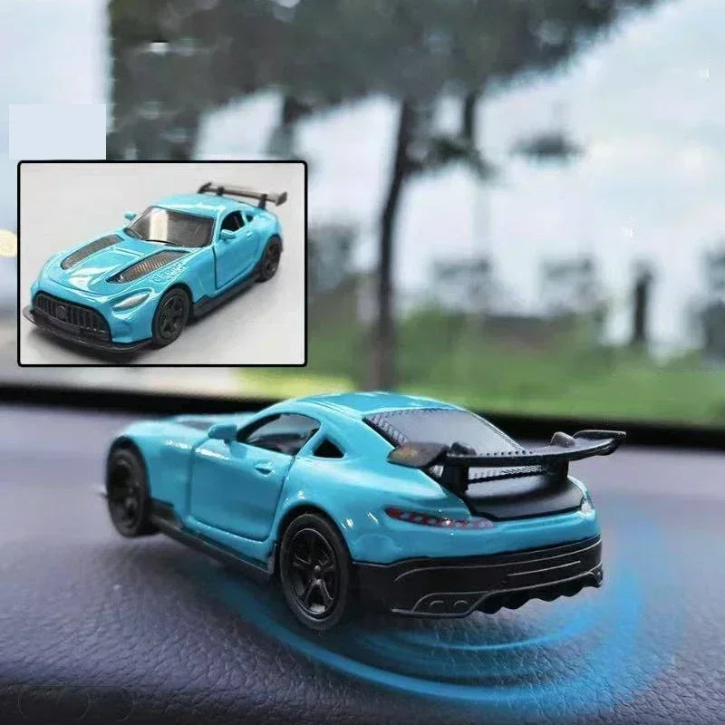 Rotating Racing Car Dashboard Decoration | Alloy Drift Model