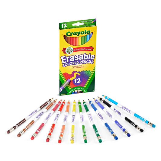 Crayola 24ct Erasable Colored Pencils — Pre-Sharpened, Vibrant Colors for Kids