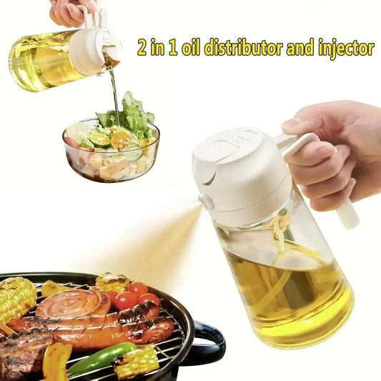 2-in-1 500ml Oil Spray Bottle Dispenser