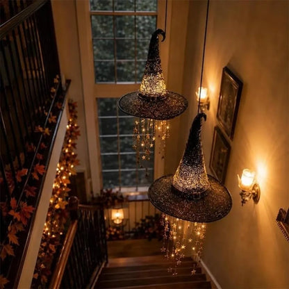 Light-Up Witch Hat Hanging Decoration for Halloween