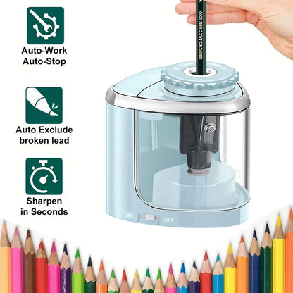 Electric Desktop Automatic Pencil Sharpener — Fast, Safe & Quiet for Students, School & Office