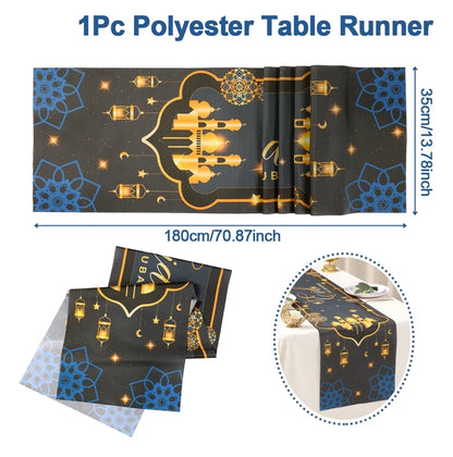 Ramadan Table Runner Eid Mubarak Decoration 2026 for Home Ramadan Kareem Ramadan Mubarak Islamic Muslim Party Eid Al-Fitr Gifts