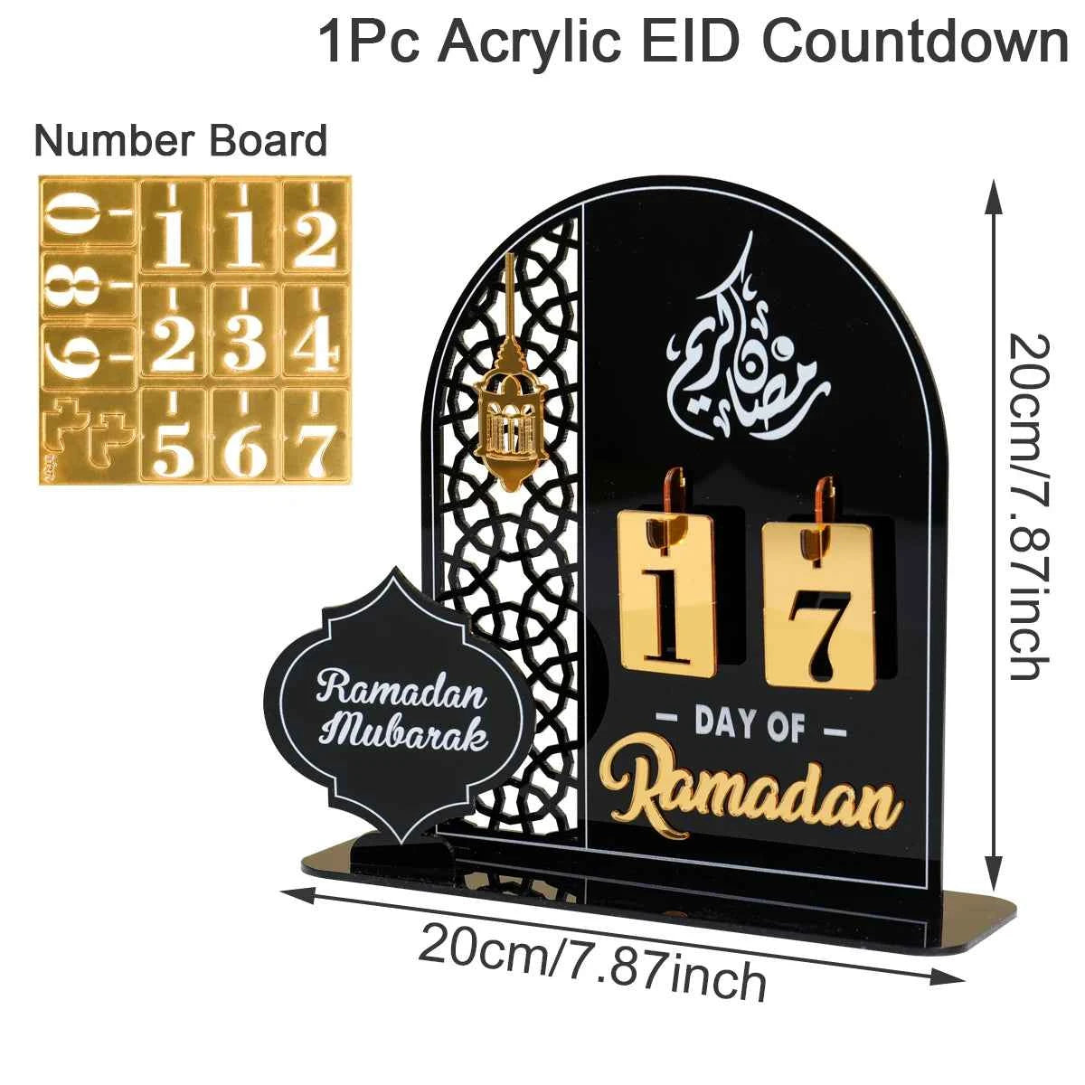 Ramadan Countdown Calendar Eid Mubarak Ornament Ramadan Decoration 2026 For Home Ramadan Kareem Islamic Muslim Party Decor Gifts
