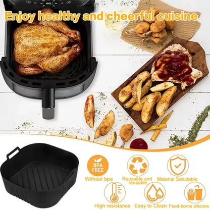 Silicone Air Fryer Liner & Oil Filter Mat – Non-Stick, Reusable, Easy Clean