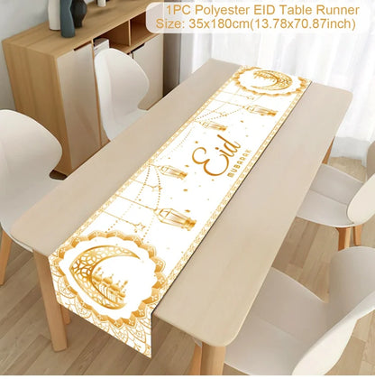Ramadan Table Runner Eid Mubarak Decoration 2026 for Home Ramadan Kareem Ramadan Mubarak Islamic Muslim Party Eid Al-Fitr Gifts