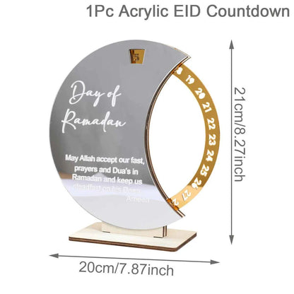 Ramadan Countdown Calendar Eid Mubarak Ornament Ramadan Decoration 2026 For Home Ramadan Kareem Islamic Muslim Party Decor Gifts