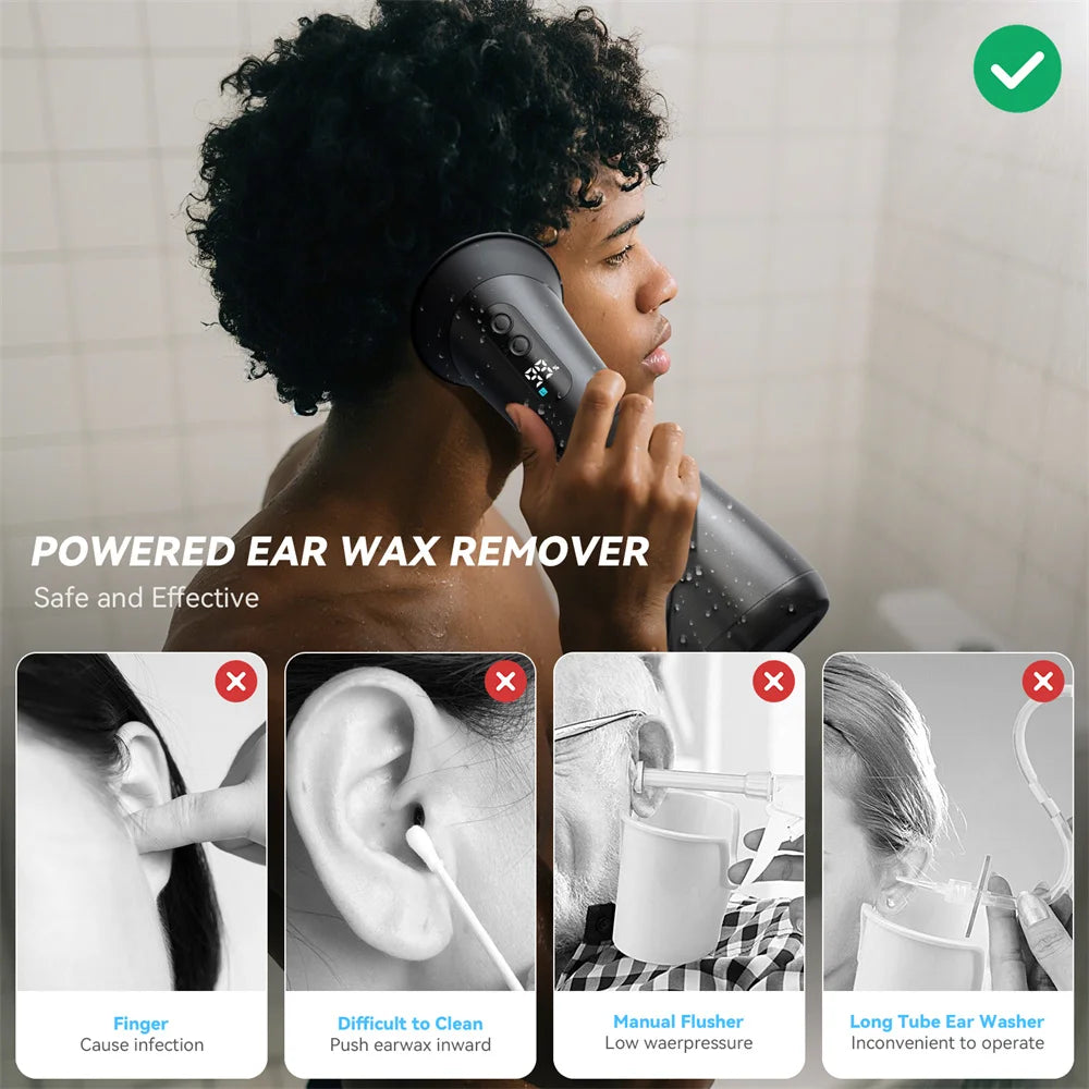 Electric Ear Wax Removal Kit | Dual-Tank Ear Irrigation System with LED Display