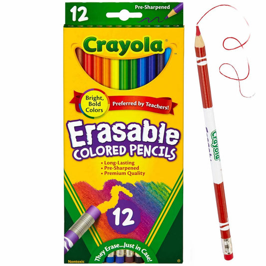 Crayola 24ct Erasable Colored Pencils — Pre-Sharpened, Vibrant Colors for Kids