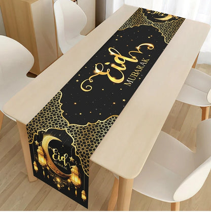 Ramadan Table Runner Eid Mubarak Decoration 2026 for Home Ramadan Kareem Ramadan Mubarak Islamic Muslim Party Eid Al-Fitr Gifts