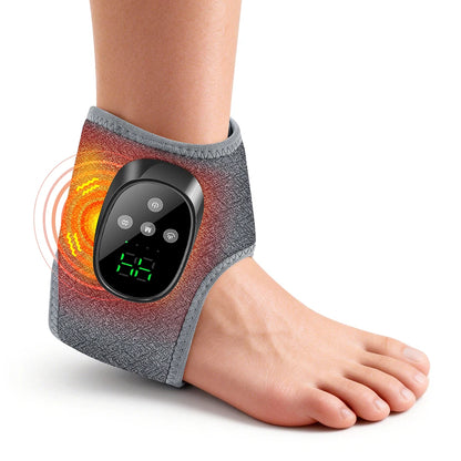 Cordless Heated Ankle Massager | Vibration Foot Wrap for Pain Relief & Relaxation