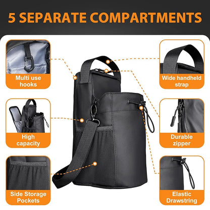 Magnetic Water Bottle Carrier Bag | Large Capacity | Gym, Hiking & Outdoor Essentials