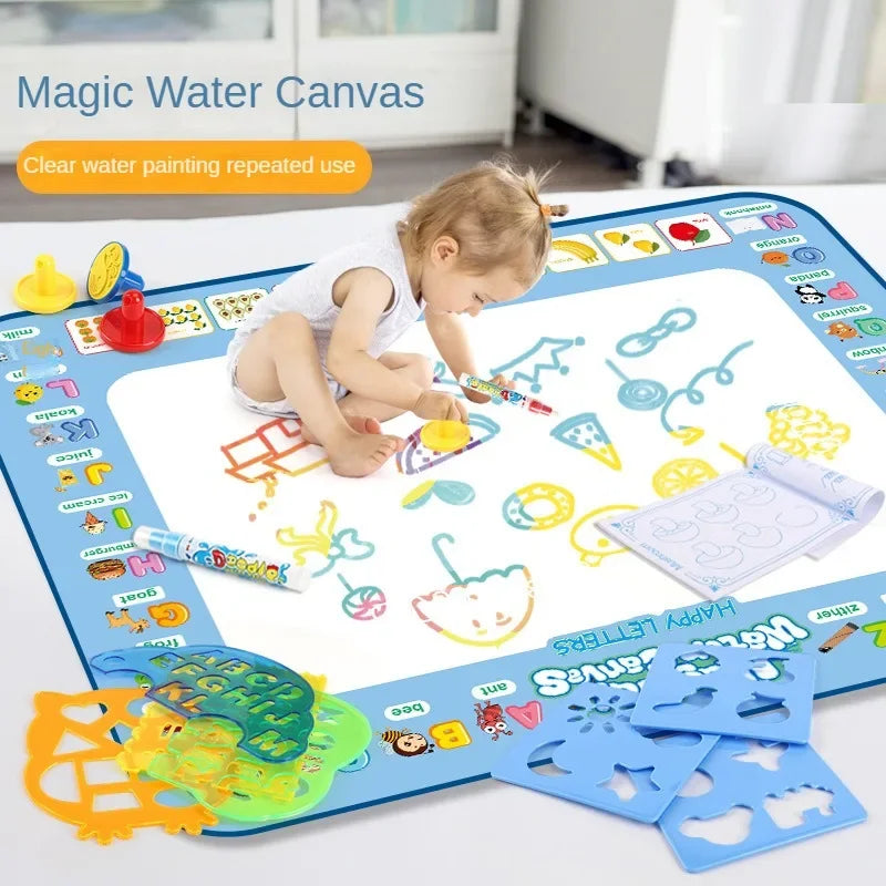 Magic Water Drawing Mat | Reusable Doodle Pad with Water Pens | Mess-Free Kids Art Toy