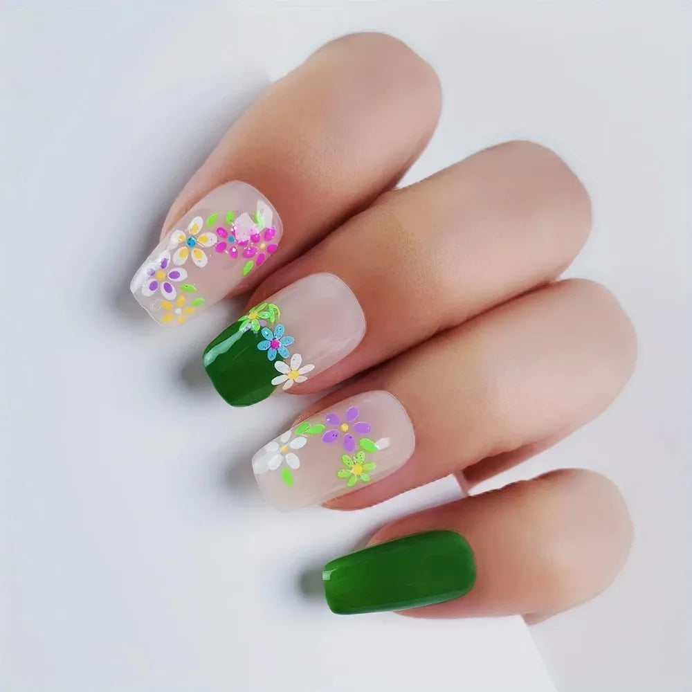 3D Glow in the Dark Neon Nail Stickers | UV Reactive Self-Adhesive Nail Art Decals – Butterflies, Hearts & Flowers