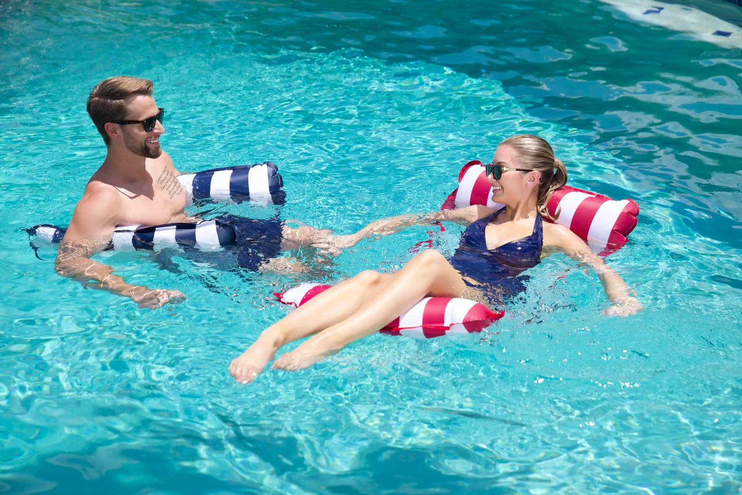 4-in-1 Monterey Hammock Pool Float for Adults – Inflatable Water Hammock, Pool Lounger & Saddle Float