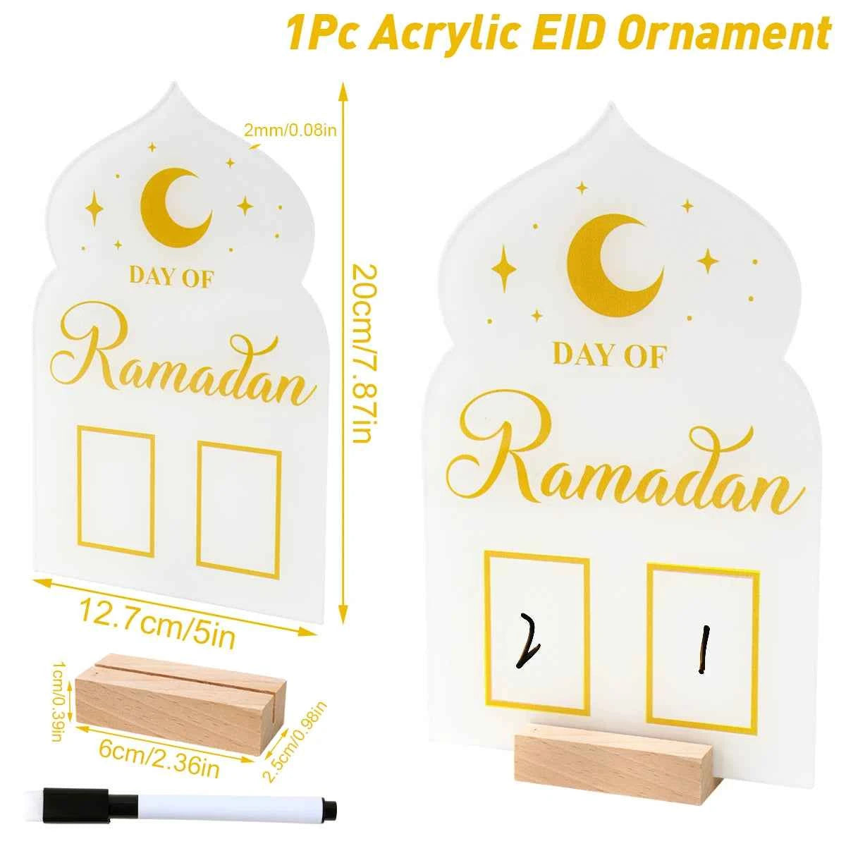 Ramadan Countdown Calendar Eid Mubarak Ornament Ramadan Decoration 2026 For Home Ramadan Kareem Islamic Muslim Party Decor Gifts