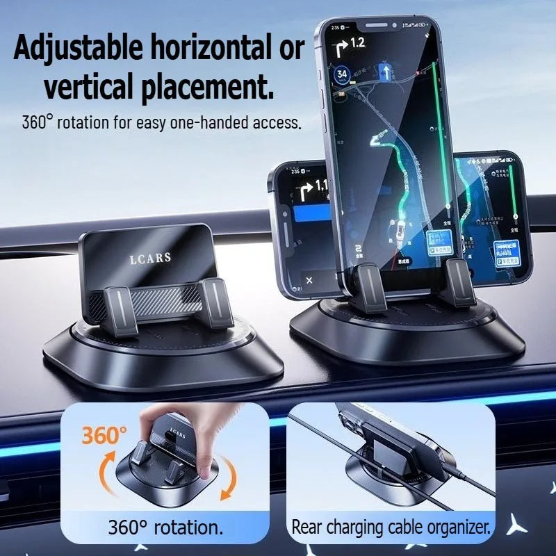 360 Degree Swivel Car Mount Holder Sticky Dashboard Phone Support Bracket for Mobile Navigation GPS Device Car Accessories