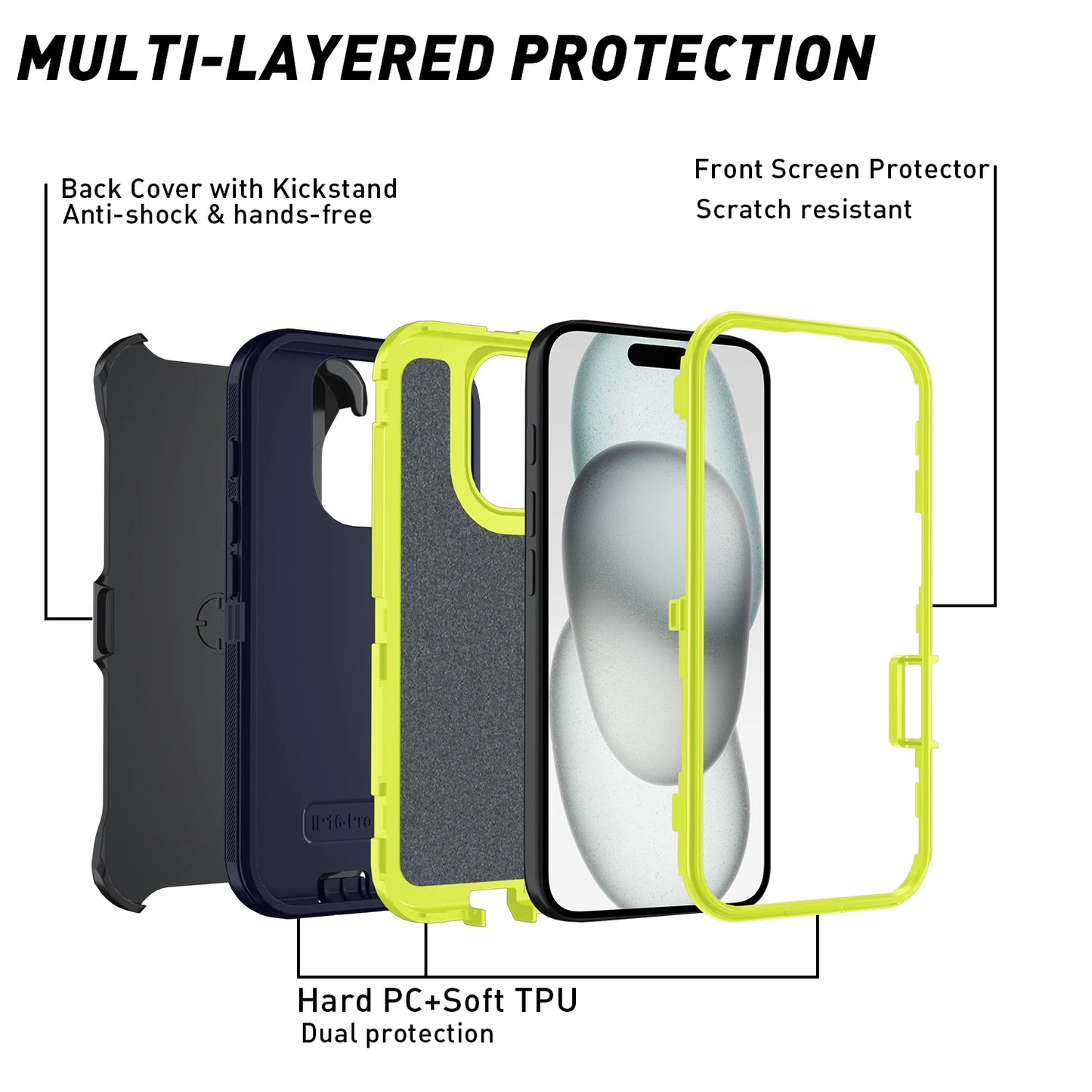 Shockproof Defender Case | iPhone 7–15 Pro Max, XR, XS, SE