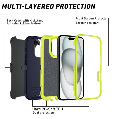 Shockproof Defender Case | iPhone 7–15 Pro Max, XR, XS, SE