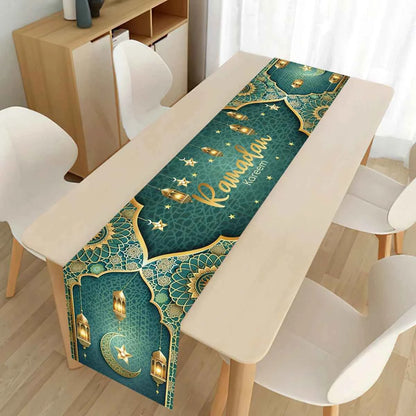 Ramadan Table Runner Eid Mubarak Decoration 2026 for Home Ramadan Kareem Ramadan Mubarak Islamic Muslim Party Eid Al-Fitr Gifts
