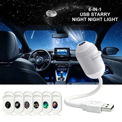 2-in-1 Galaxy Star Projector Night Light – USB Powered Bedroom Ceiling Projector