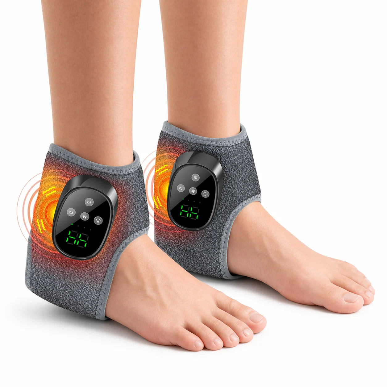 Cordless Heated Ankle Massager | Vibration Foot Wrap for Pain Relief & Relaxation