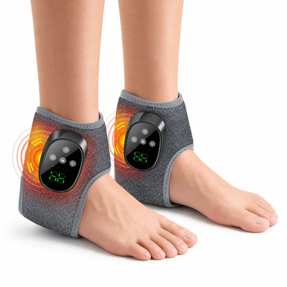 Cordless Heated Ankle Massager | Vibration Foot Wrap for Pain Relief & Relaxation