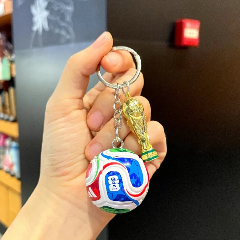 2026 FIFA World Cup Trophy Keychain – Metal Soccer Fan Souvenir | USA Mexico Canada Gift for Football Fans