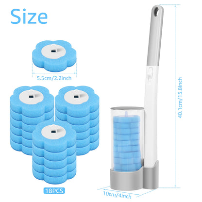 Disposable Toilet Brush & Holder Set | 360° Deep Clean with Scented Refill Heads