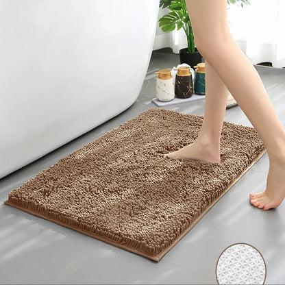Luxury Chenille Bath Rug, Extra Soft and Absorbent Shaggy Bathroom Mat Rugs, Machine Washable, PVC Non-Slip Plush Carpet Runner