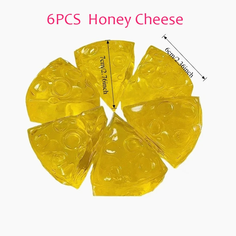 Squishy Honey Cheese Square Fidget Toy – Super Soft Mochi Stress Relief Squeeze Toy
