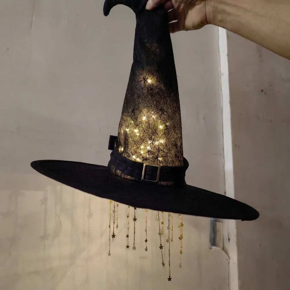 Light-Up Witch Hat Hanging Decoration for Halloween