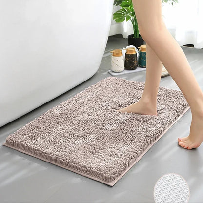 Luxury Chenille Bath Rug, Extra Soft and Absorbent Shaggy Bathroom Mat Rugs, Machine Washable, PVC Non-Slip Plush Carpet Runner