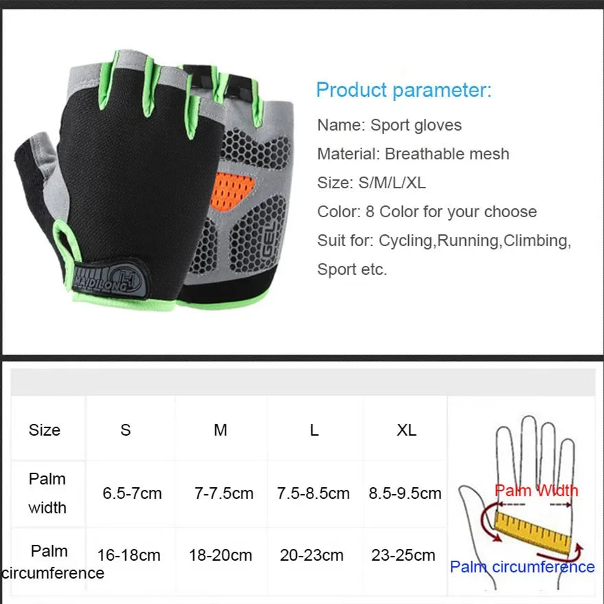 Workout Gloves for Men & Women – Non-Slip Weightlifting Gym Gloves, Breathable Fingerless Fitness Gloves for Training, Cycling & Bodybuilding