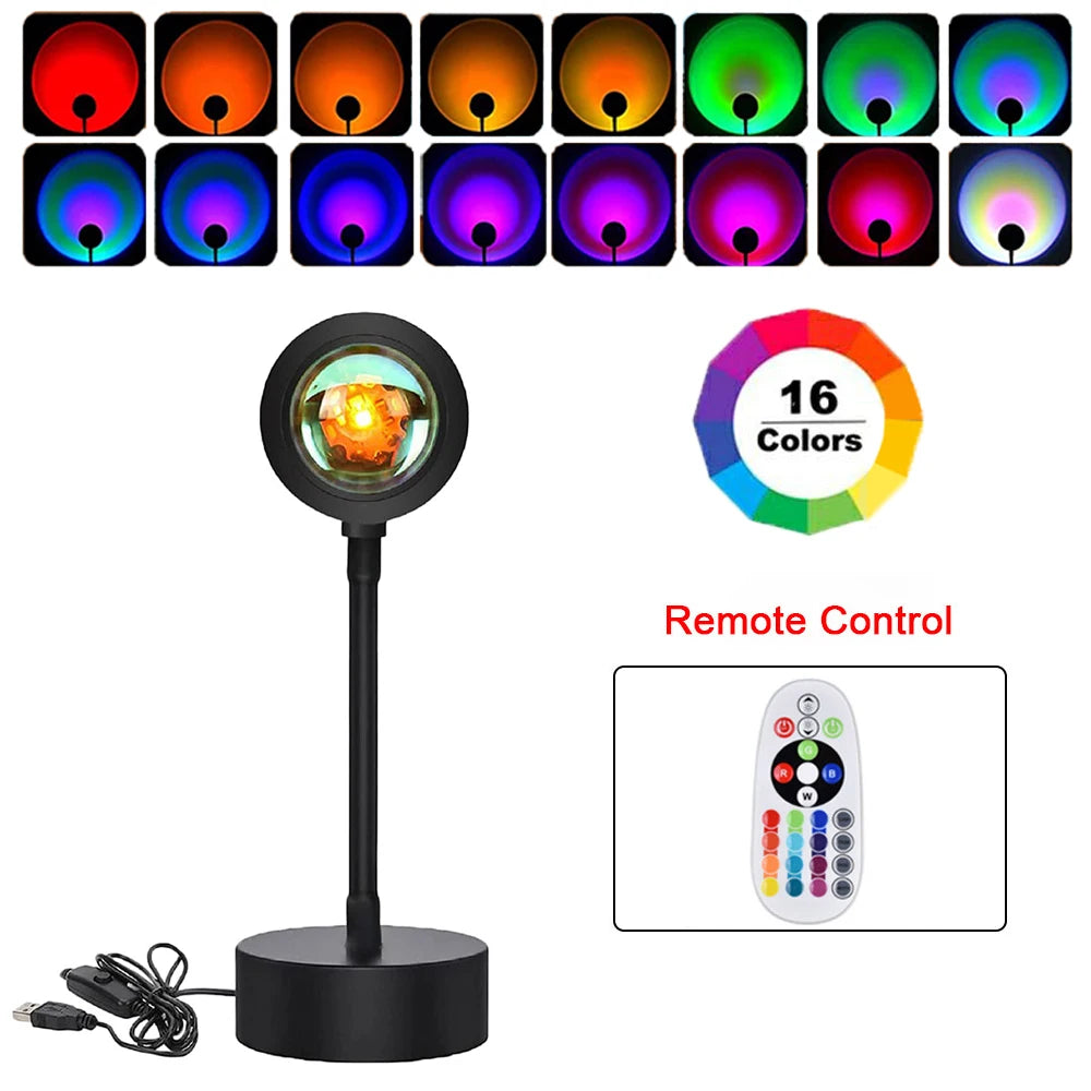 Smart Sunset Projector Lamp – RGB LED Night Light with App & Remote Control