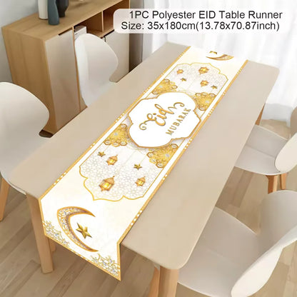 Ramadan Table Runner Eid Mubarak Decoration 2026 for Home Ramadan Kareem Ramadan Mubarak Islamic Muslim Party Eid Al-Fitr Gifts