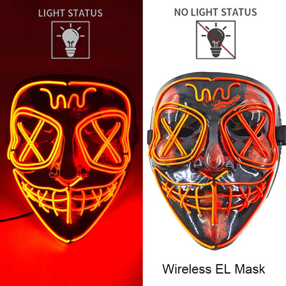 Light-Up EL Wire Party Mask for Halloween &amp; Cosplay