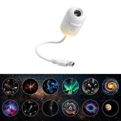 2-in-1 Galaxy Star Projector Night Light – USB Powered Bedroom Ceiling Projector