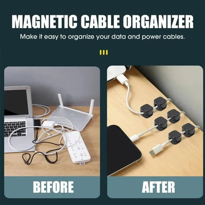 Magnetic Cable Clips | Adhesive Cord Organizer for Desk, Home & Office