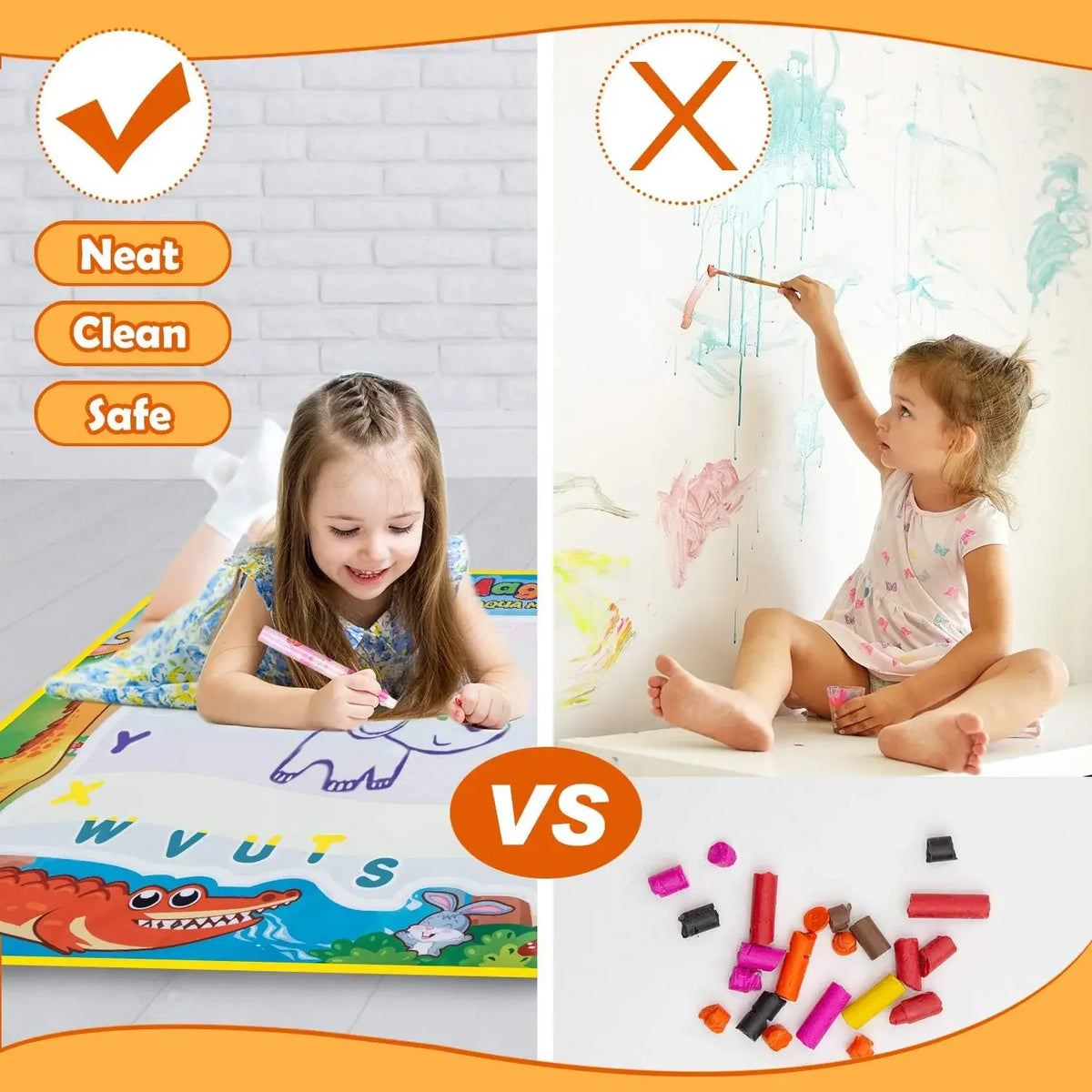 Magic Water Drawing Mat | Reusable Doodle Pad with Water Pens | Mess-Free Kids Art Toy
