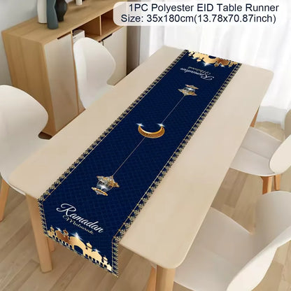 Ramadan Table Runner Eid Mubarak Decoration 2026 for Home Ramadan Kareem Ramadan Mubarak Islamic Muslim Party Eid Al-Fitr Gifts