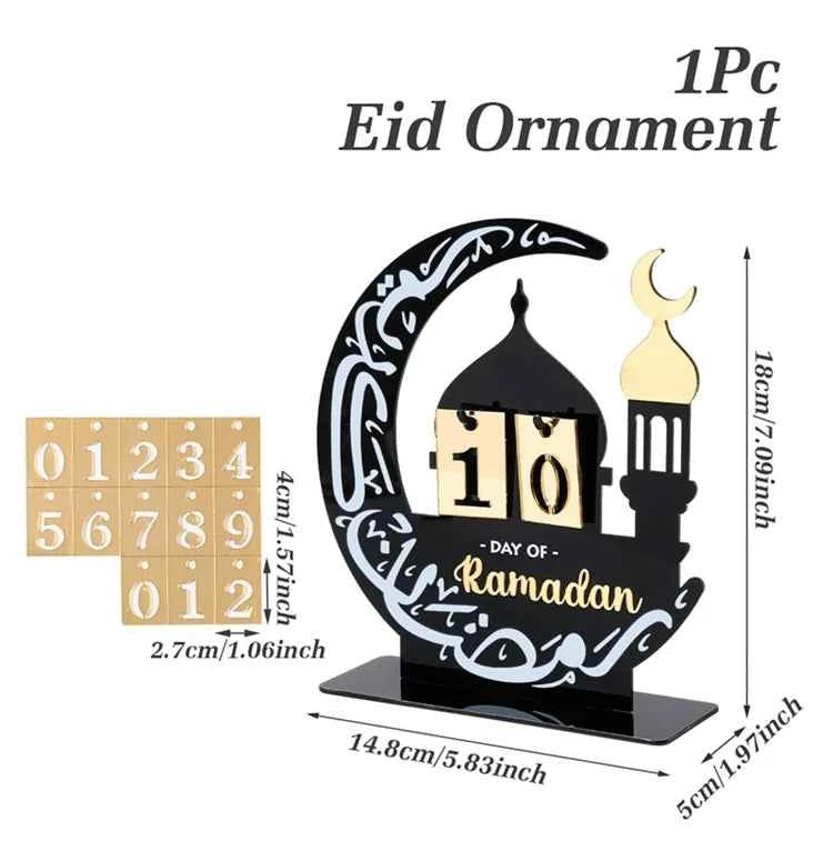 Ramadan Countdown Calendar Eid Mubarak Ornament Ramadan Decoration 2026 For Home Ramadan Kareem Islamic Muslim Party Decor Gifts