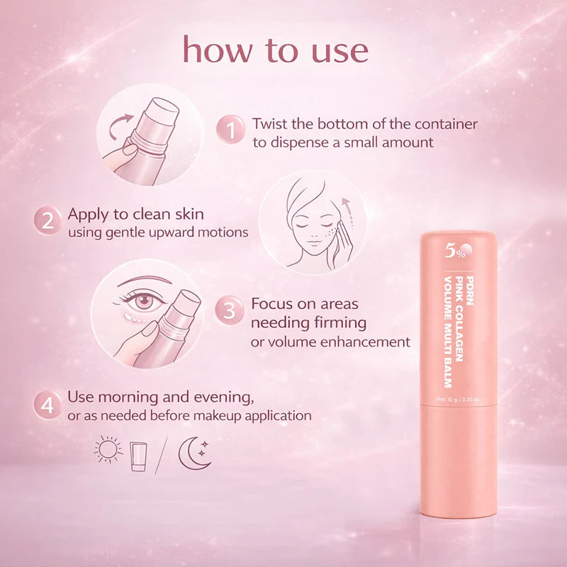PDRN Pink Collagen Multi Balm Stick – Glass Skin Lip & Face Moisturizer | K-Beauty Firming Balm