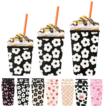 Reusable Iced Coffee Cup Sleeves (3-Pack) | Fits 16–32oz Cups | Stanley, Starbucks & More
