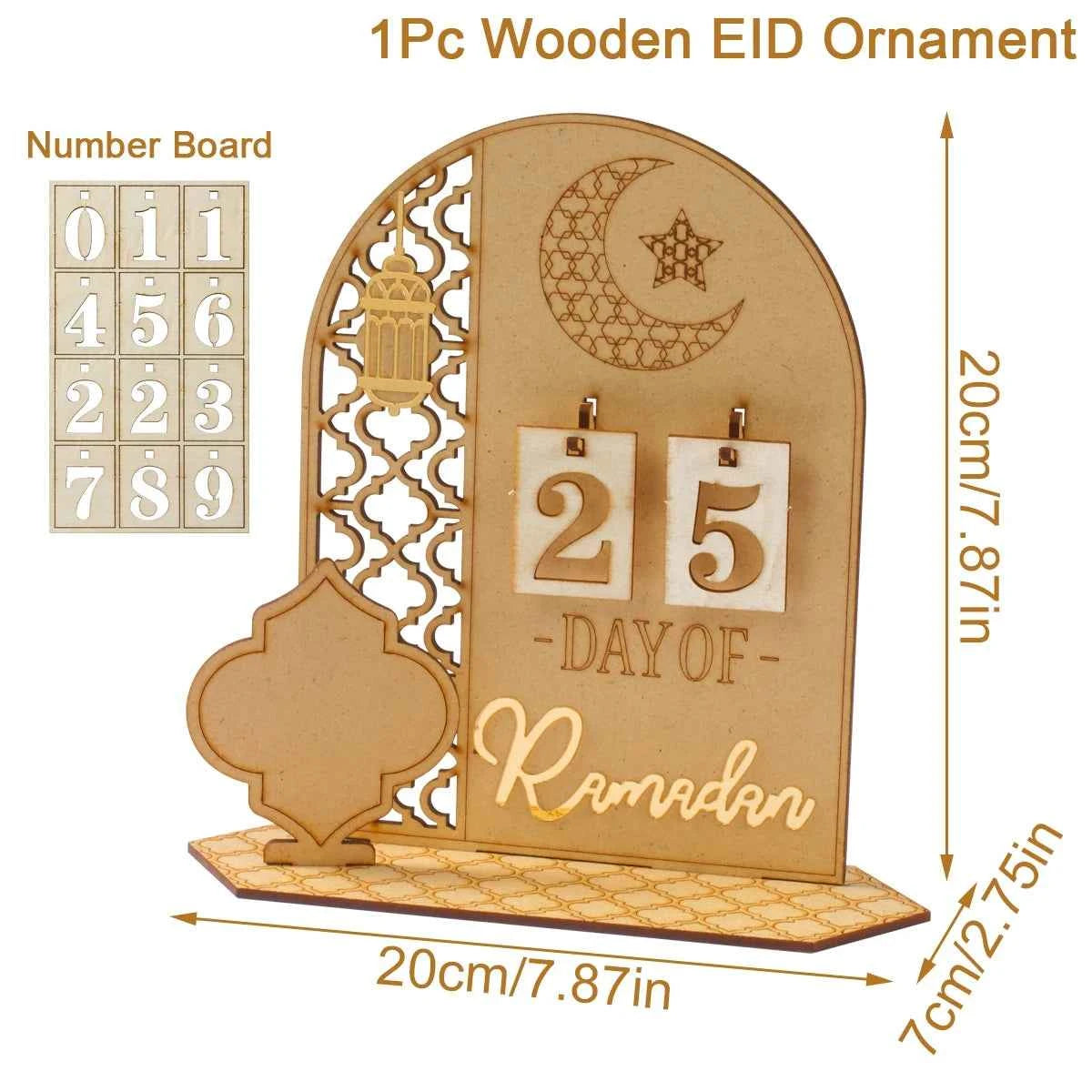 Ramadan Countdown Calendar Eid Mubarak Ornament Ramadan Decoration 2026 For Home Ramadan Kareem Islamic Muslim Party Decor Gifts