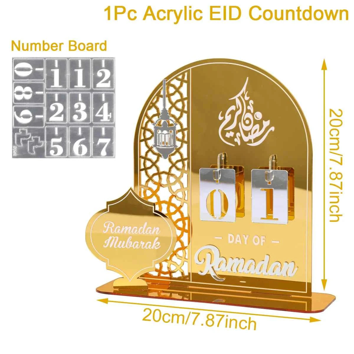 Ramadan Countdown Calendar Eid Mubarak Ornament Ramadan Decoration 2026 For Home Ramadan Kareem Islamic Muslim Party Decor Gifts