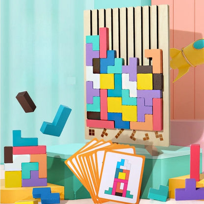 3D Wooden Puzzle Building Blocks for Kids – Baby Logic Training Toy & Parent-Child Interactive Game