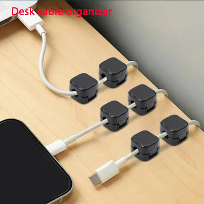 Magnetic Cable Clips | Adhesive Cord Organizer for Desk, Home & Office