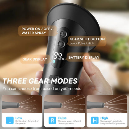 Electric Ear Wax Removal Kit | Dual-Tank Ear Irrigation System with LED Display
