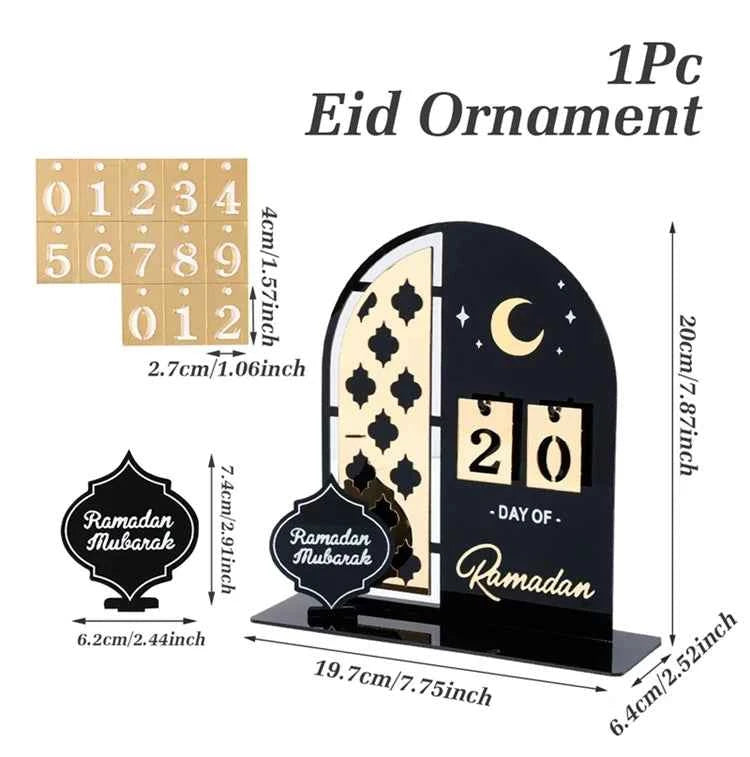 Ramadan Countdown Calendar Eid Mubarak Ornament Ramadan Decoration 2026 For Home Ramadan Kareem Islamic Muslim Party Decor Gifts